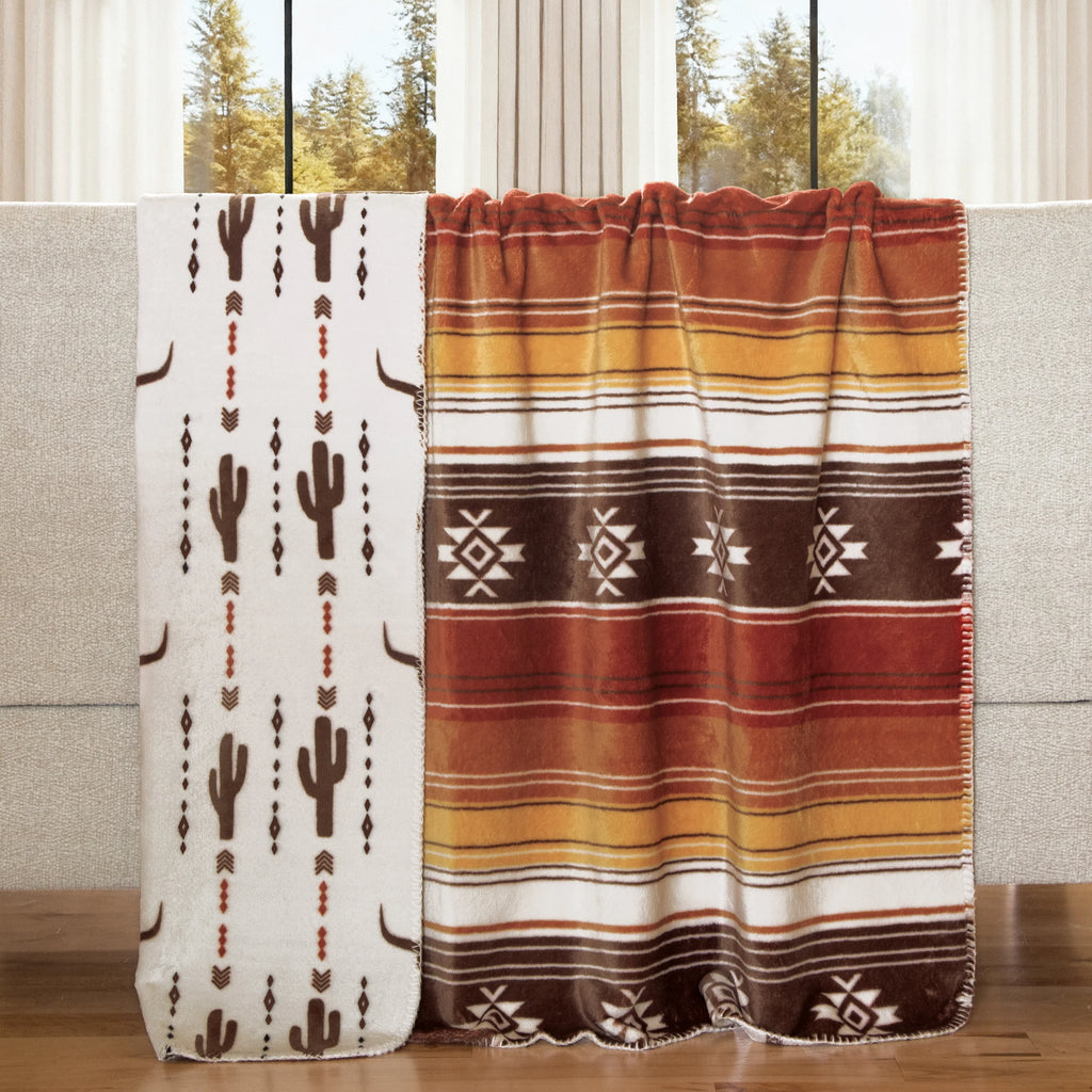 Wrangler Desert Sands Reversible Plush Throw