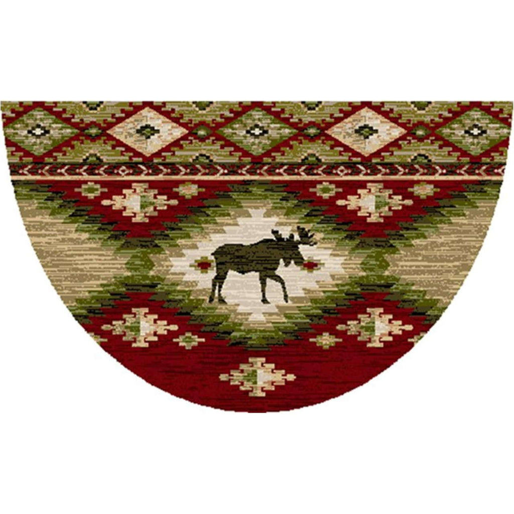 Yukon Red Half Moon Shaped Rug