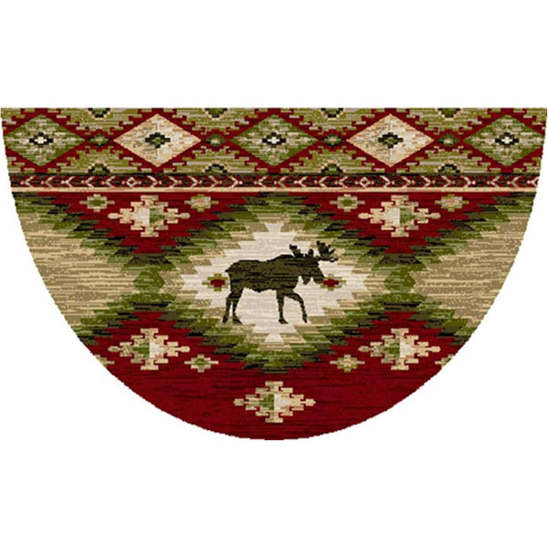 Yukon Red Half Moon Shaped Rug