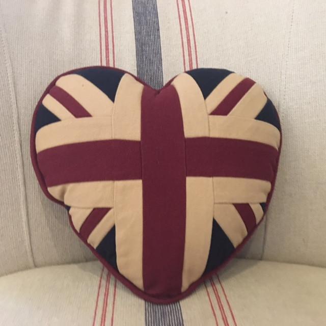 2 Sided Union Jack Stars and Stripes Heart Cushion - Olde Glory