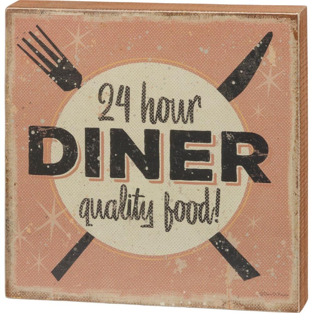 24 Hour Diner Box Sign - Olde Glory