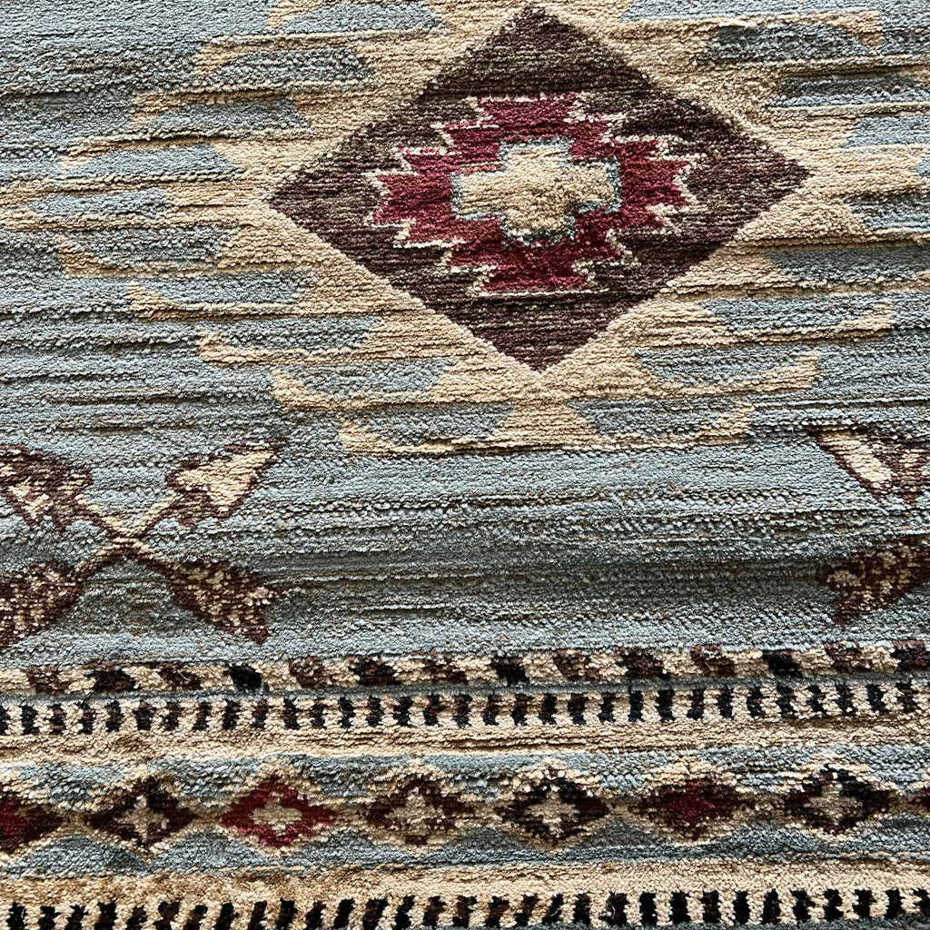 American Southwestern Blue Arrowhead Rug - Olde Glory