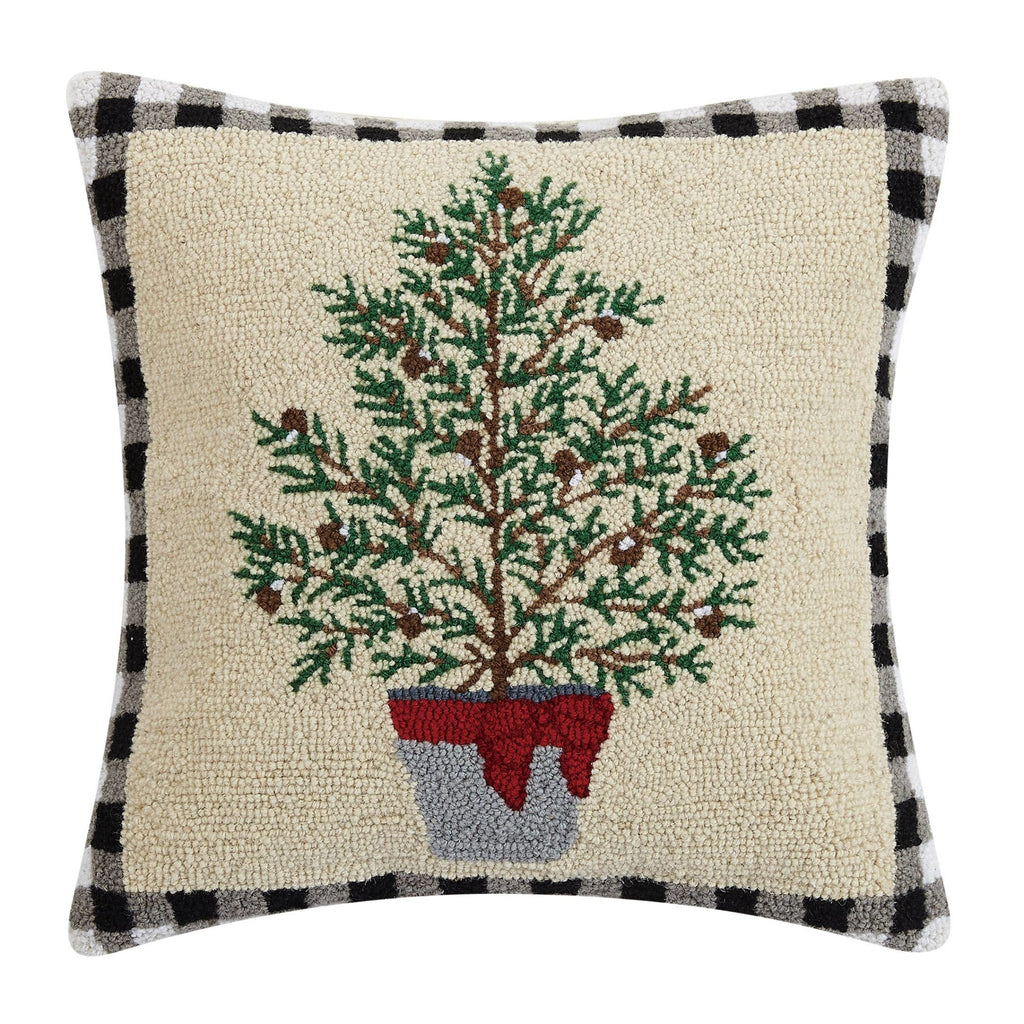 Balsam Winter Tree Hooked Pillow - Olde Glory