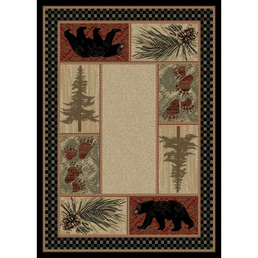 Bear and Paw Prints Rug - Olde Glory