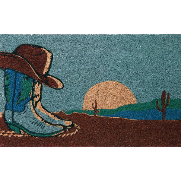 Boots and Cowboy Hat Coir Doormat - Olde Glory