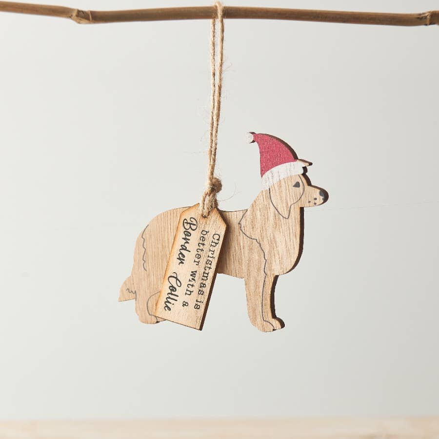 Border Collie Wooden Ornament - Olde Glory