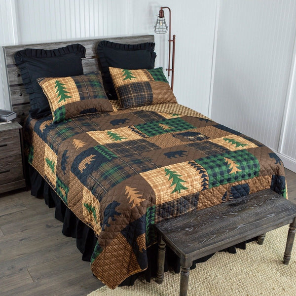 Brown Bear and Cabin Quilt Set - Olde Glory