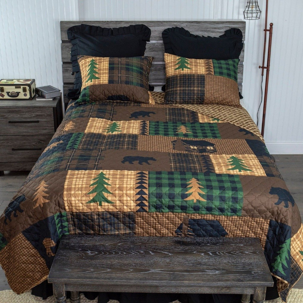 Brown Bear and Cabin Quilt Set - Olde Glory