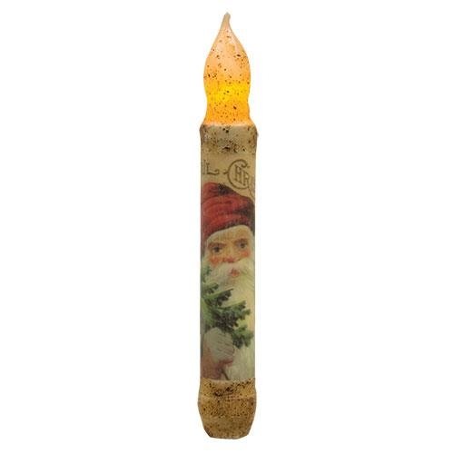 Burnt Ivory Joyful Santa Timer Candle - Olde Glory