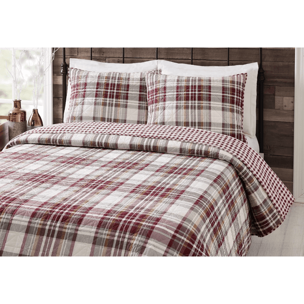 Camden Plaid 3 Piece Quilt Set - Olde Glory