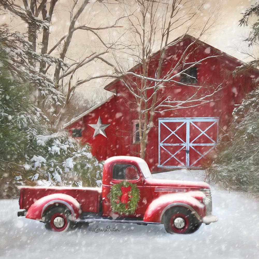 Christmas Truck and Barn Coaster - Olde Glory