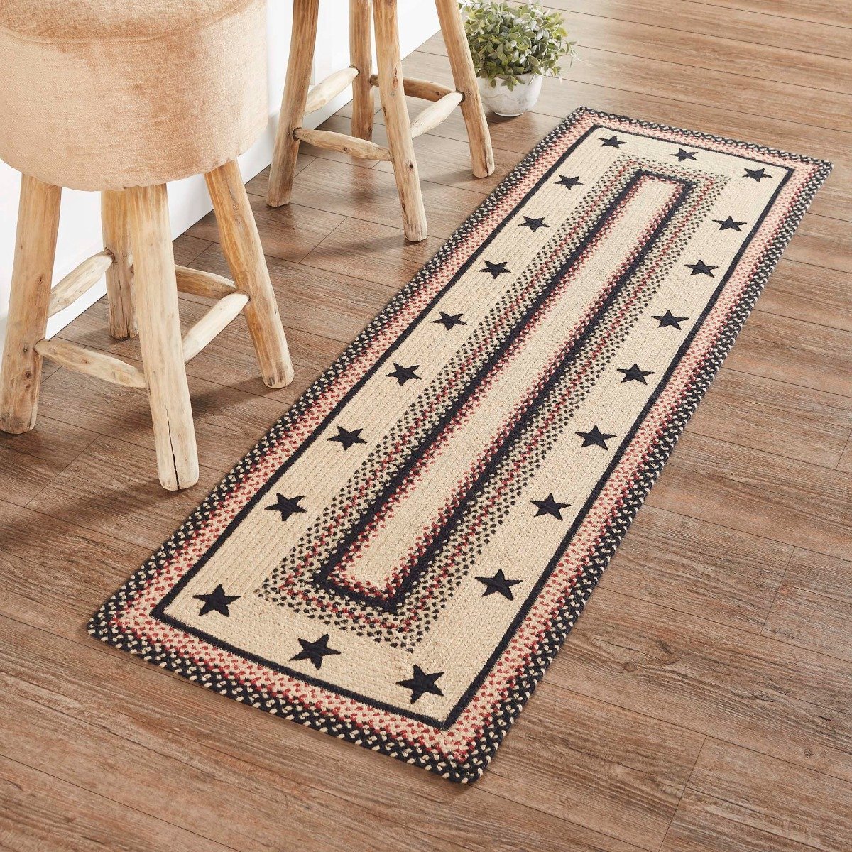 Colonial Star Jute Rug | New England and Log Cabin Style Rugs UK - Olde ...
