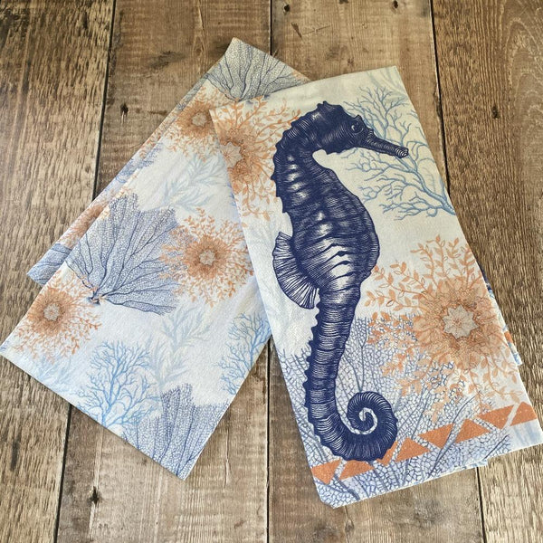 Coral Seahorse Towel Set - Olde Glory