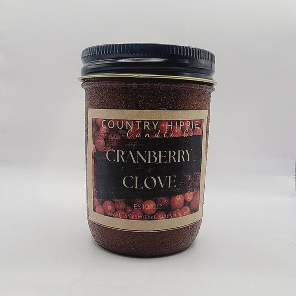 Cranberry Clove Rustic Farmhouse 8 oz Jar Candle - Olde Glory