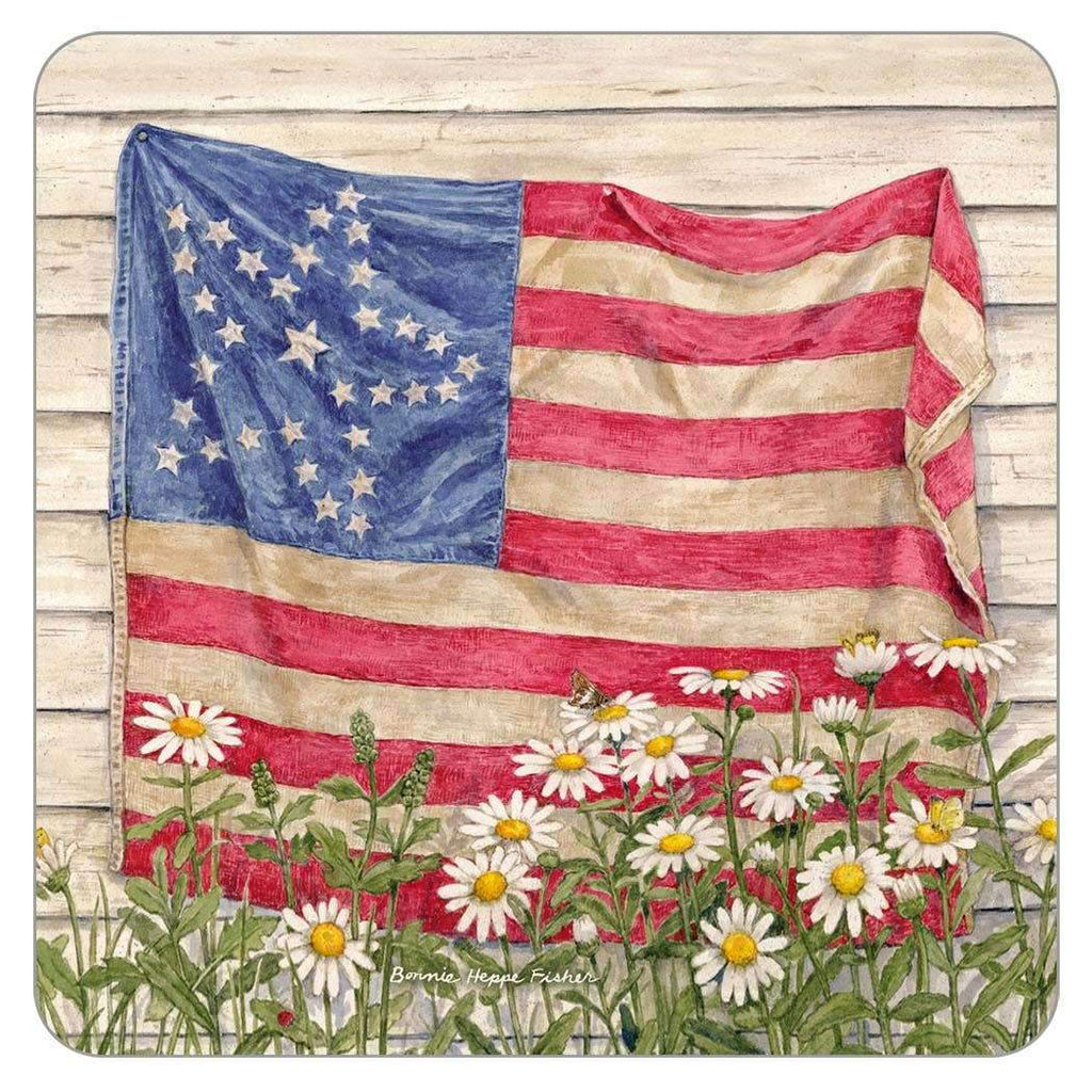 Daisies with Flag Coaster - Olde Glory