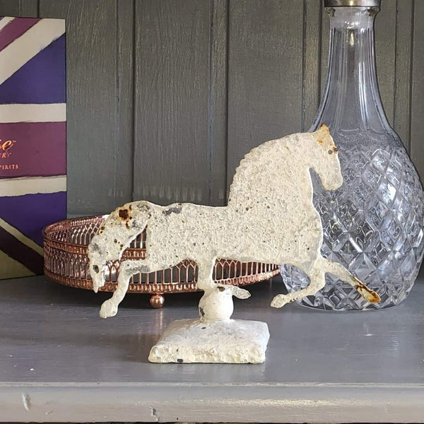 Distressed Painted Horse on Stand - Olde Glory