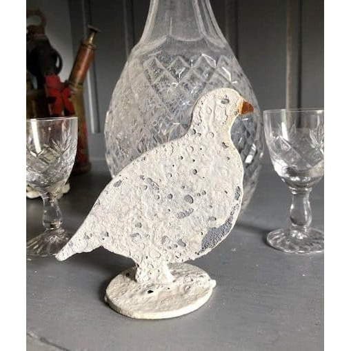 Distressed Painted Partridge on Stand - Olde Glory
