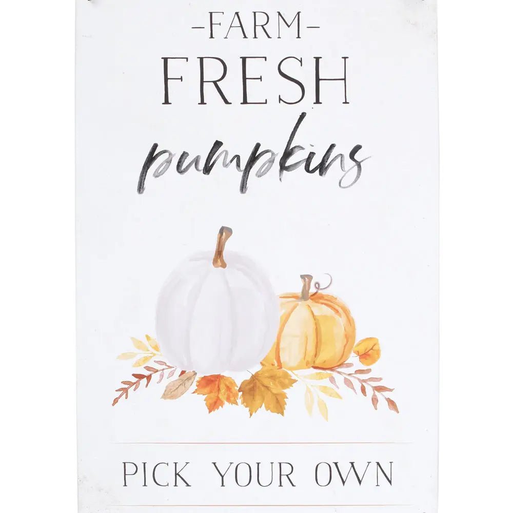 Farm Fresh Pumpkins Autumn and Fall Metal Hanging Sign - Olde Glory