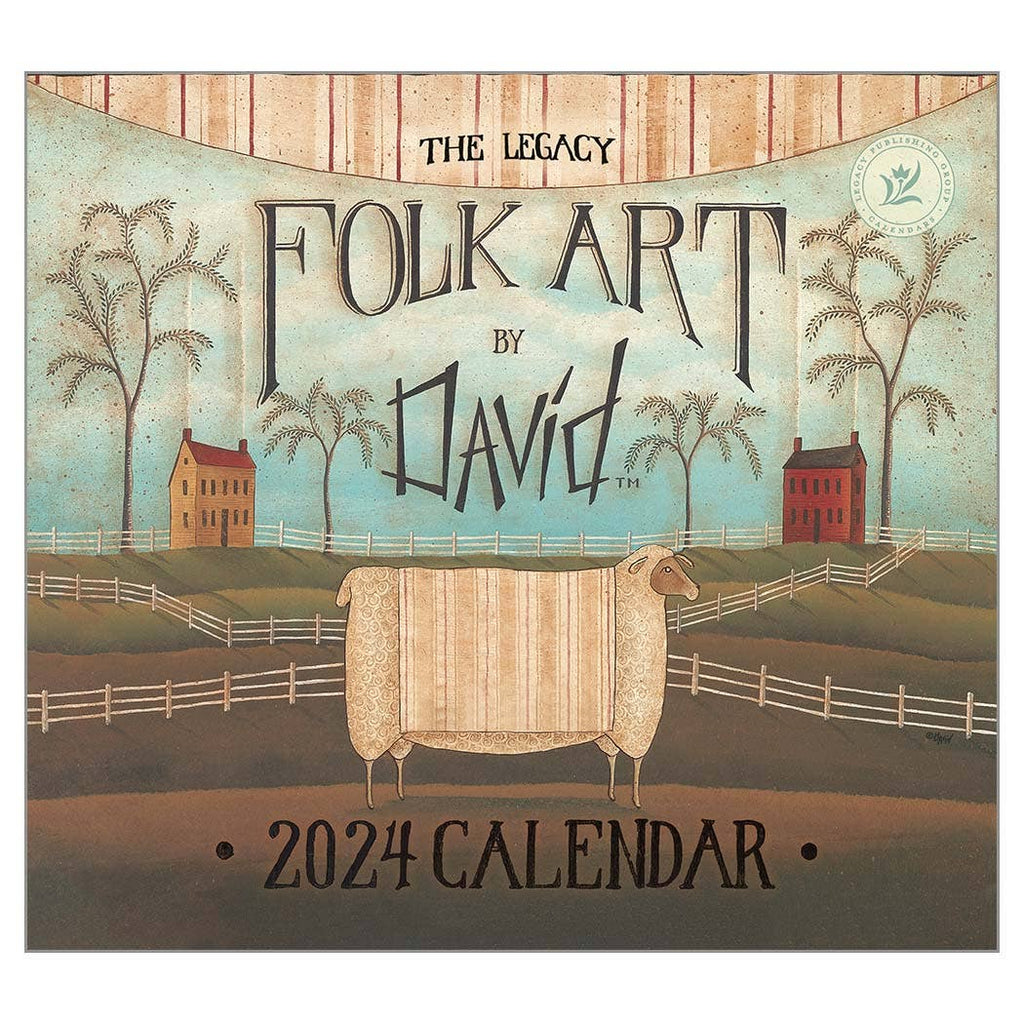 Folk Art by David 2024 Mini Wall Calendar - Olde Glory