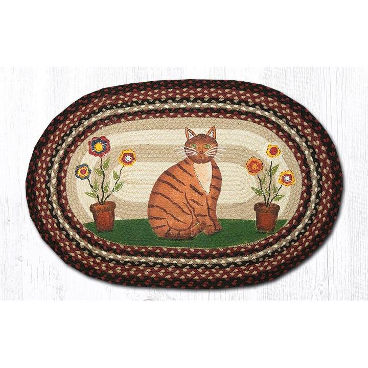 Folk Art Cat Braided Rug - Olde Glory