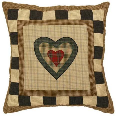 Folk Art Sampler Heart Cushion - Olde Glory