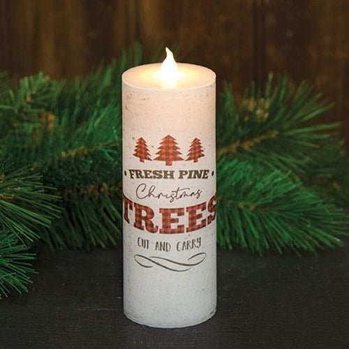 Fresh Pine Trees Tall Flameless Timer Candle - Olde Glory