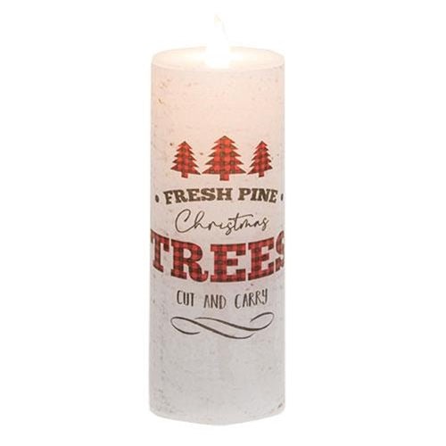 Fresh Pine Trees Tall Flameless Timer Candle - Olde Glory