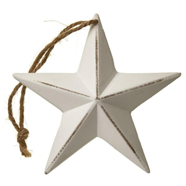 Hanging Whitewashed Wooden Star - Olde Glory