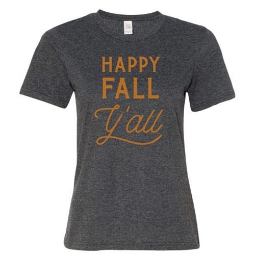 Happy Fall Y'all Heather Grey T-Shirt - Olde Glory