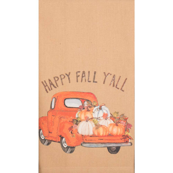 Happy Fall Y'all Truck Tea Towel - Olde Glory