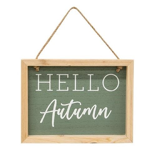 Hello Autumn Sign with Jute Hanger - Olde Glory