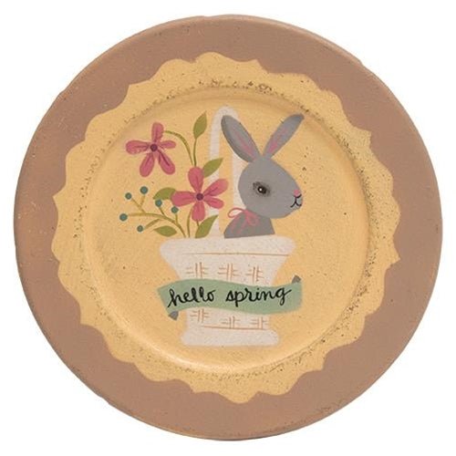 Hello Spring Decorative Bunny Plate - Olde Glory