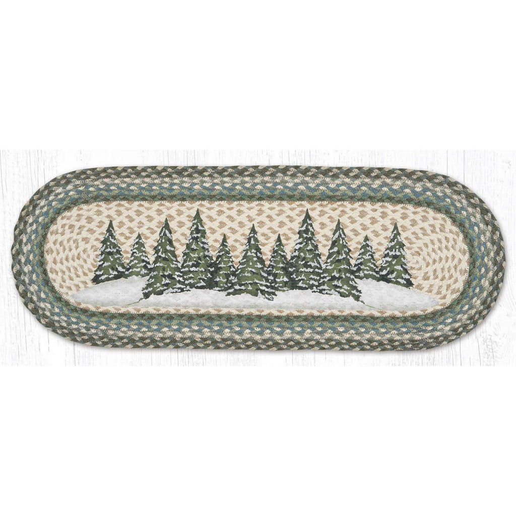 Holiday Village Trees Braided Table Runner - Olde Glory