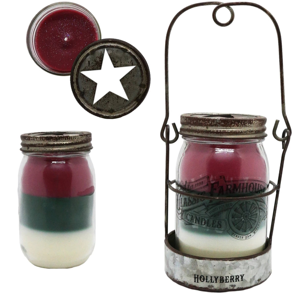 Hollyberry Rustic Star Jar Candle - Olde Glory