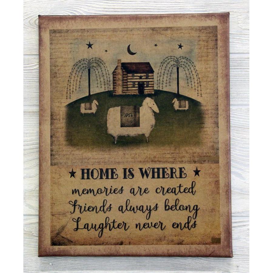 Home is Where Folk Art Canvas - Olde Glory