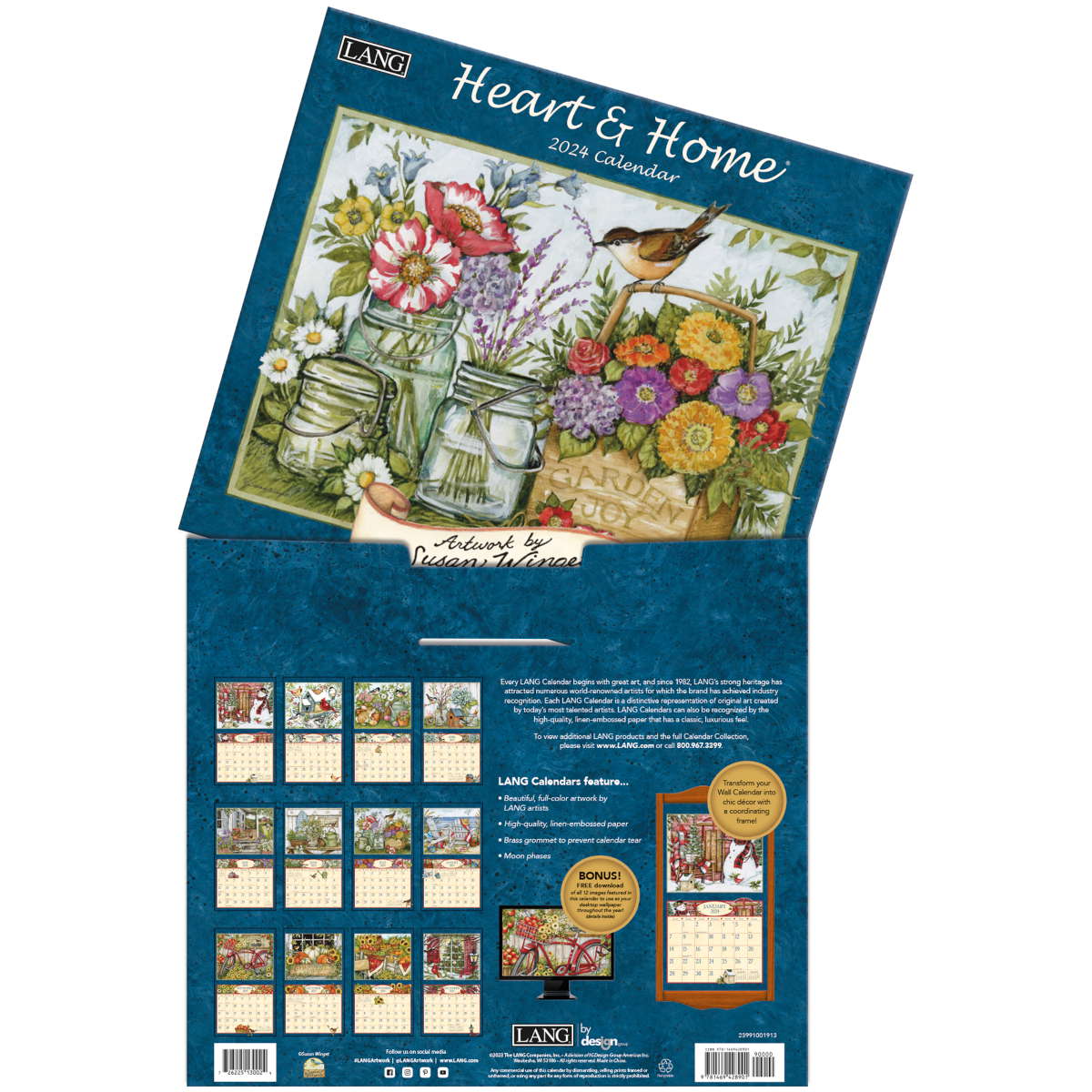 LANG Heart & Home 2024 Wall Calendar LANG Calendars Olde Glory UK