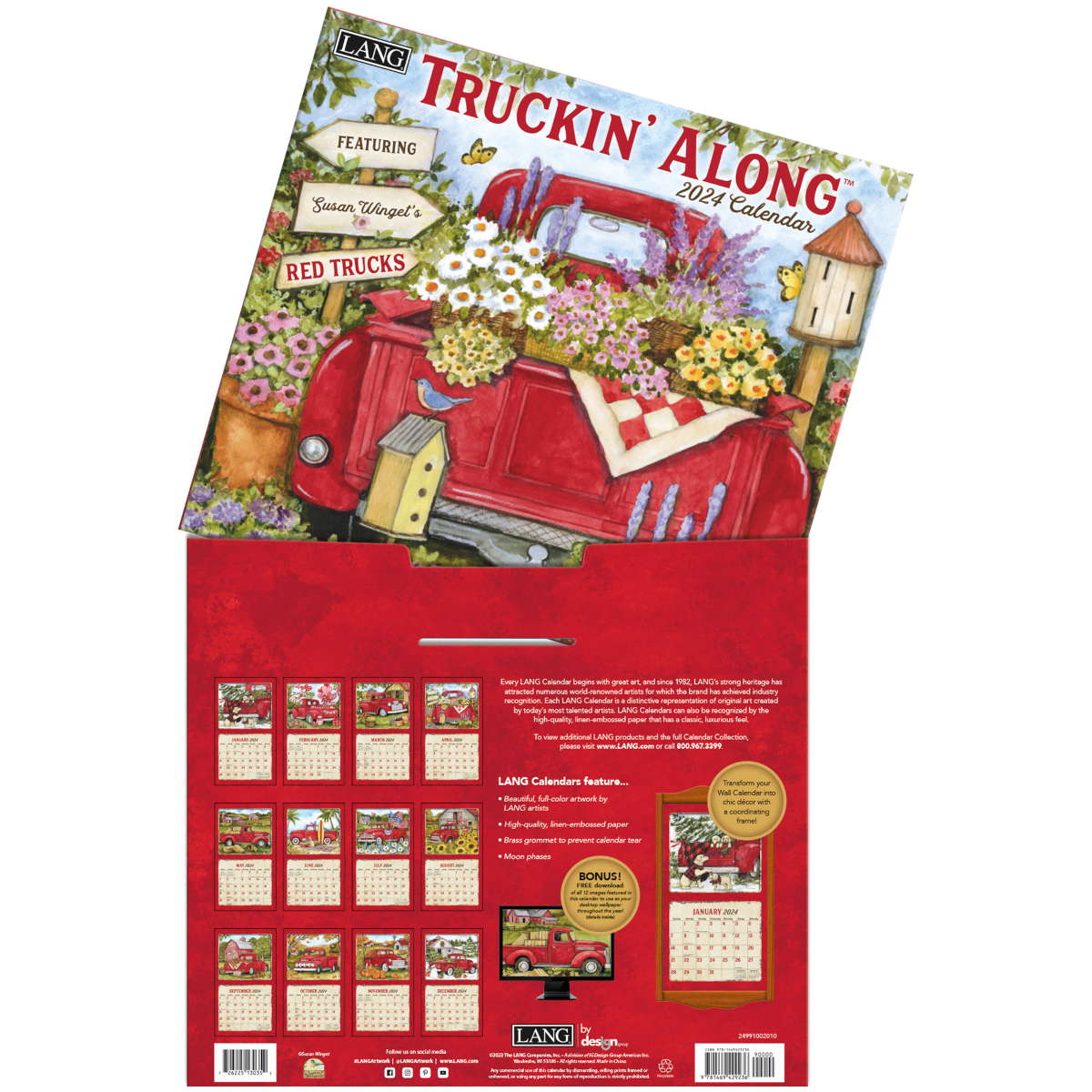 LANG 2024 Truckin' Along Wall Calendar in the UK by Susan Winget Olde