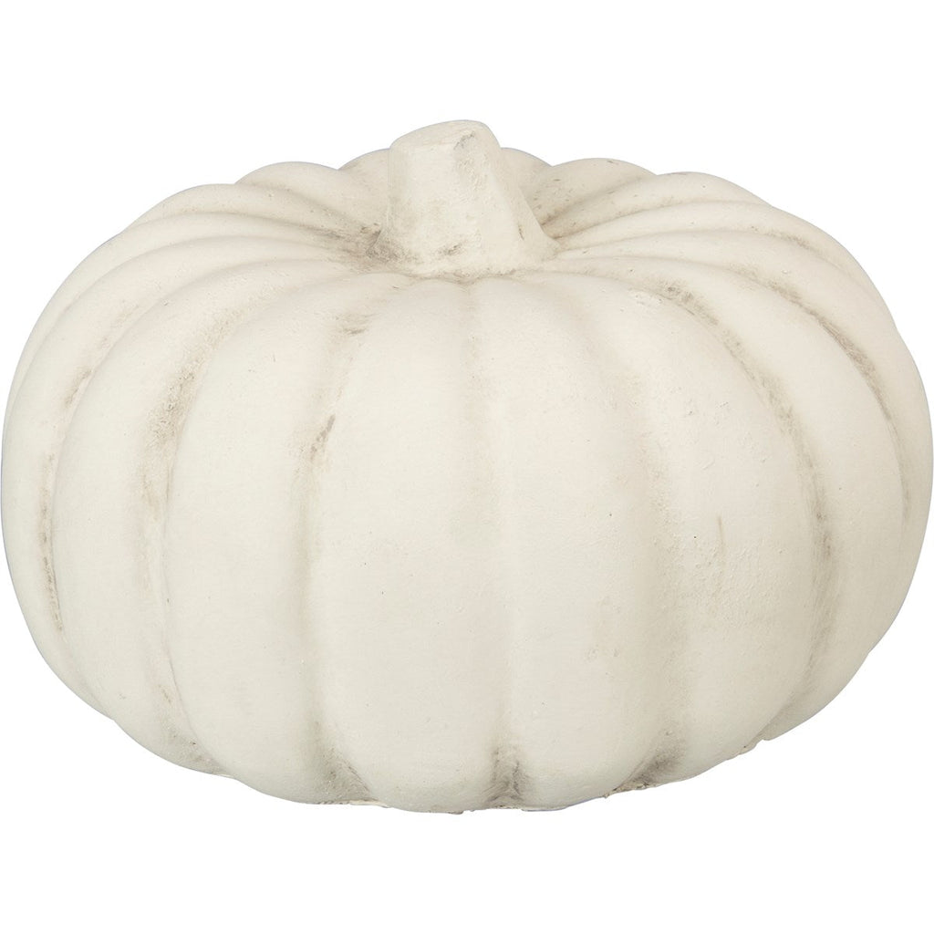 Large Cream Cement Pumpkin - Olde Glory