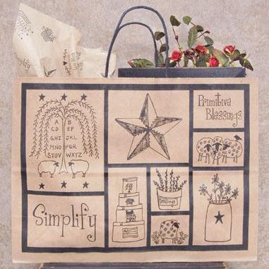 Large Recycled Folk Art Gift Bag - Olde Glory