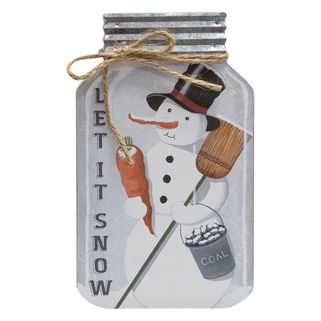 Let It Snowman Chunky Mason Jar Sitter - Olde Glory