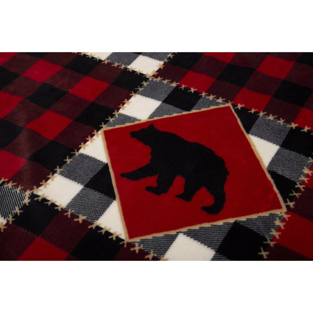 Lumberjack Bear Plush Throw - Olde Glory