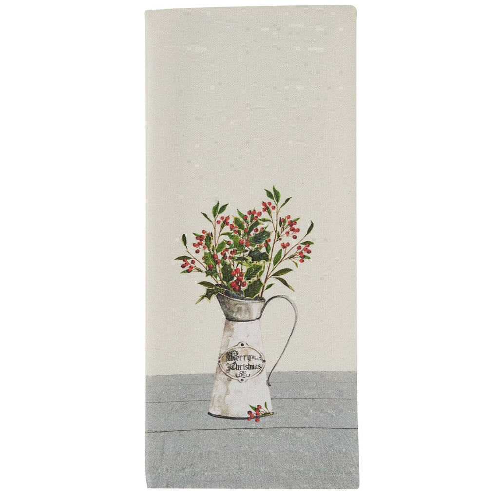 Merry Christmas Vintage Jug Tea Towel - Olde Glory