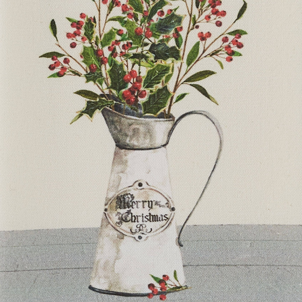 Merry Christmas Vintage Jug Tea Towel - Olde Glory