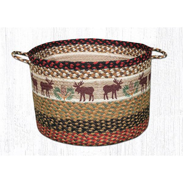 Moose and Pinecones Braided Storage Basket - Olde Glory