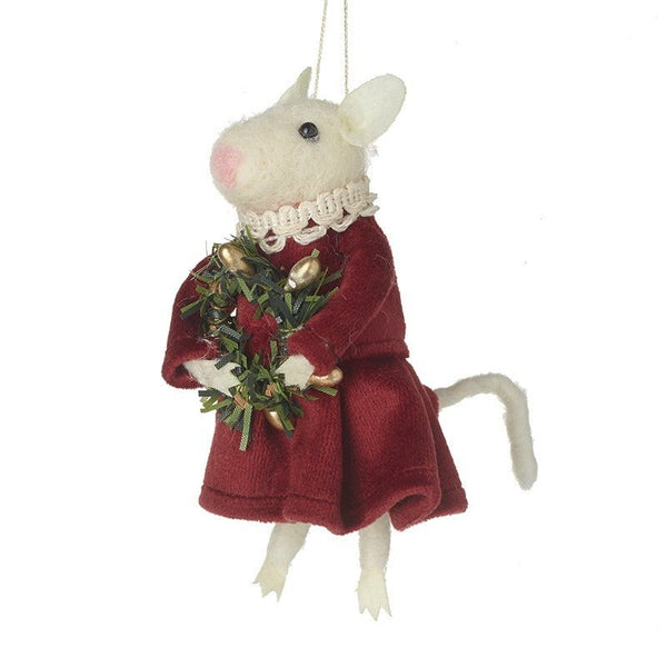 Mouse with Wreath Ornament - Olde Glory