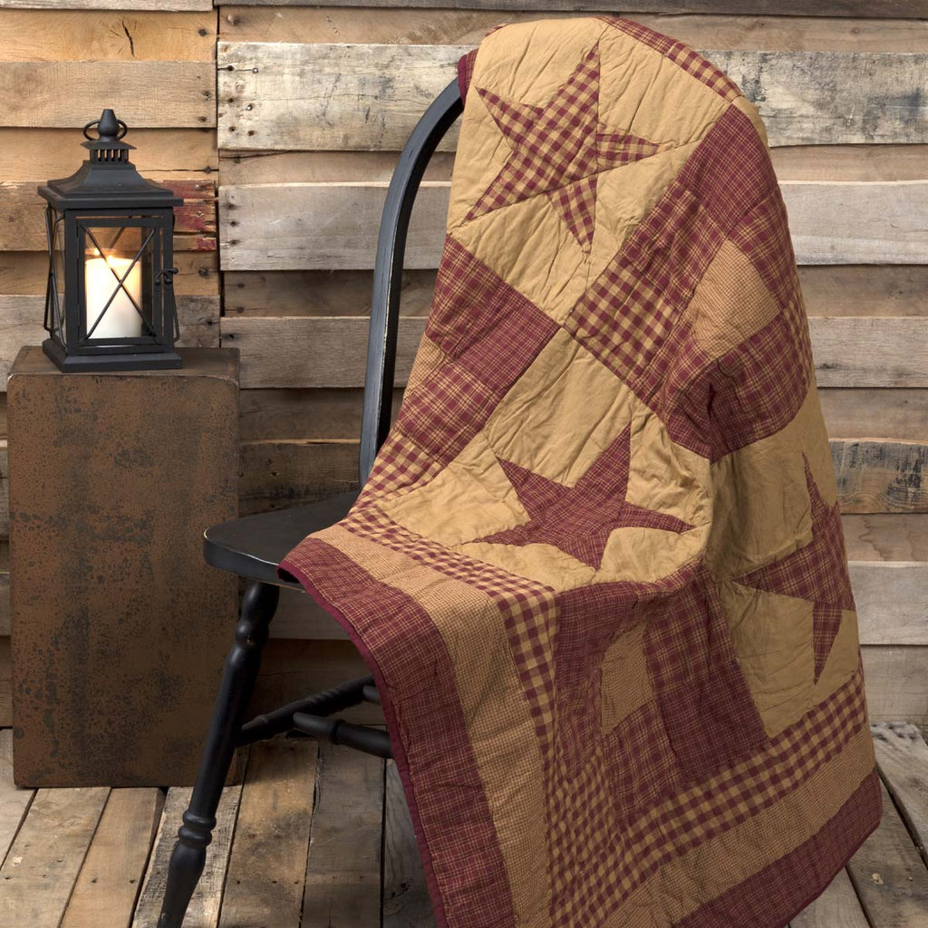 Ninepatch Star Quilted Throw - Olde Glory
