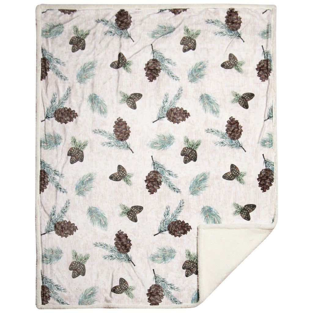 Pinecone Rustic Cabin Plush Throw - Olde Glory