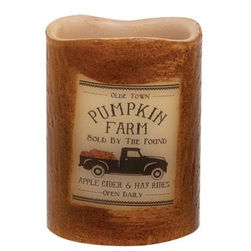 Pumpkin Farm Timer Pillar Candle - Olde Glory