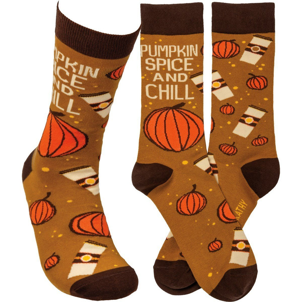 Pumpkin Spice and Chill Socks - Olde Glory