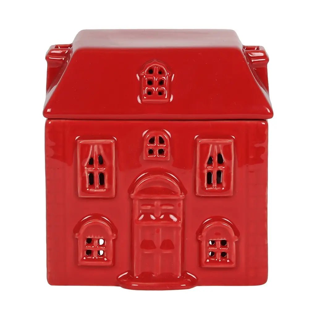 Red Ceramic House Oil Burner and Wax Warmer - Olde Glory